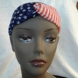 Patriotic red white and blue headband